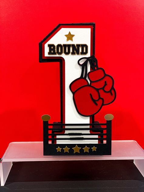 Boxer Theme Birthday Party, Boxing Gift Ideas, Boxing Theme Party Ideas Decorations, Boxing Theme Centerpiece Ideas, Ufc Themed Birthday Party, Boxing Theme Baby Shower Boys, Boxing First Birthday, First Birthday Boxing Theme, Boxing First Birthday Party Themes