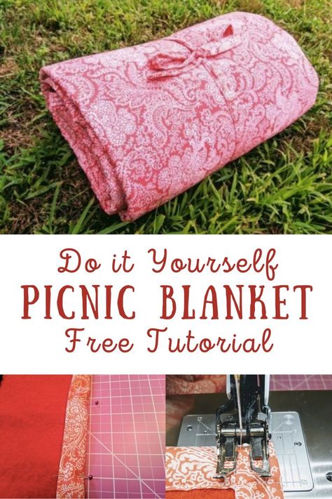 DIY Picnic Blanket | How to Sew a Picnic Blanket Sewing Tablecloth, Diy Picnic Blanket, Picnic Blanket Diy, Picnic Blanket Pattern, Busy Blanket, Diy Picnic, Waterproof Picnic Blanket, Blanket Tutorial, Picnic Quilt