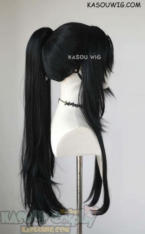 Wei Wuxian Hairstyle, Ponytail Long Hairstyles, Long Black Hair Ponytail, Long Black Ponytail, Anime Cosplay Outfits, Long Black Hairstyles, Black Hair Ponytail, Black Hair Wig, Hairstyles Anime