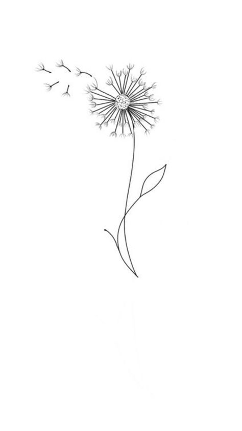 Tiny Dandelion Tattoo Simple, Getting Better Tattoos, Fine Line Memorial Tattoos, Dandelion Tattoo On Hand, Dandeline Flower Tattoo, Dandelion Line Art Tattoo, Behind The Ear Dandelion Tattoo, Fine Line Tattoo Dandelion, Dandelion Line Tattoo