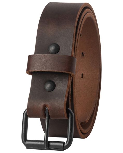 PRICES MAY VARY. Rock Your Style with Confidence While Buying American! This one piece solid mens brown leather belt is handmade in the USA of Full Grain American cowhide leather. Available in multiple styles to ensure we have an option for you everyday: jeans, casual, work or dress we have you covered. We Still Make 'em Like They Used To! What that means is that we don’t cut corners. We don’t outsource manufacturing to the cheapest sweatshop we can find. We take time to make high quality mens b Mens Belts Casual, Everyday Jeans, Tan Belt, Mens Belt, Belts For Men, Branded Belts, Leather Belts Men, Casual Belt, American Leather