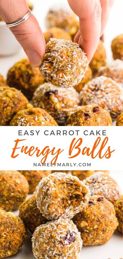 Carrot Cake Energy Balls, Carrot Cake Balls, Vegan Energy Balls, Energy Balls Recipe, Lighter Recipes, Energy Balls Healthy, Energy Bites Recipes, Easy Carrot Cake, Healthy Carrot Cakes