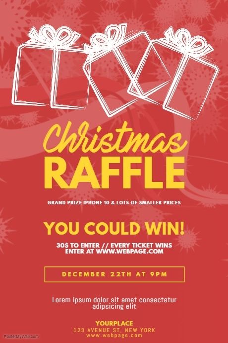 Christmas Raffle Flyer Template Christmas Raffle Poster, Raffle Poster Ideas, Raffle Flyer Ideas, Christmas Raffle, Raffle Flyer, Holiday Raffle, Christmas Powerpoint Template, Christmas Flyer Template, Pta Ideas