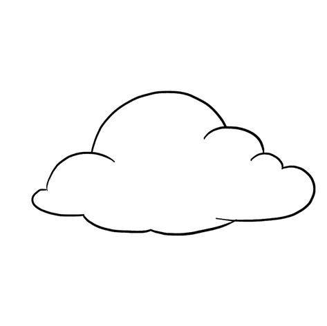 Clouds Cute Drawing, Clouds Outline Drawing, Cloud Simple Drawing, Cloud Doodles Simple, Cloud Outline Tattoo, How To Draw Clouds With Pencil, Clouds Drawing Aesthetic, Cloud Drawing Easy, How To Draw A Cloud