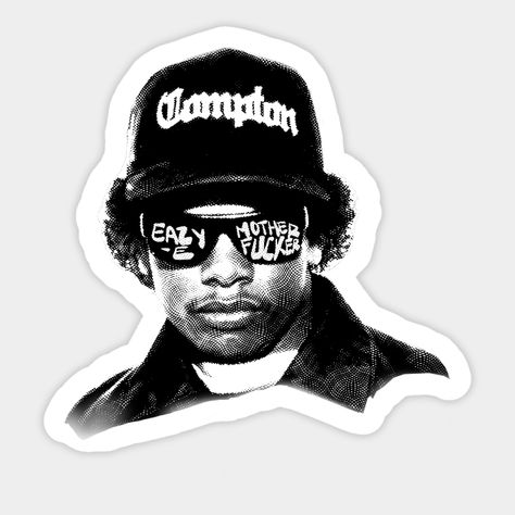 eazy mothafu*in e -- Choose from our vast selection of stickers to match with your favorite design to make the perfect customized sticker/decal. Perfect to put on water bottles, laptops, hard hats, and car windows. Everything from favorite TV show stickers to funny stickers. For men, women, boys, and girls. Macbook Wallpaper Stickers, 2pac Stickers, Rapper Stickers, Stickers Random, Clear Phone Case Design, Eazy E, Glitch Wallpaper, Iphone Case Stickers, Rolling Paper