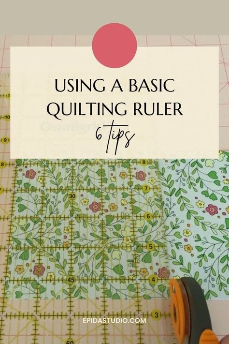 Use your basic quilting ruler safely and efficiently with these tips. This quilt tutorial is helpful for beginners or experienced quilters. How To Use A Quilting Ruler, Quilting Basics For Beginners, Easy Quilt Tutorials, Basic Quilting, Quilting Math, Basic Quilt, Quilt Tutorial, Scrappy Quilt, Quilting Rulers