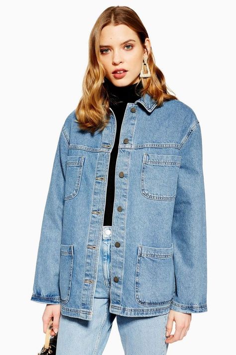 Shacket Outfit, Denim Shacket, Oversized Denim Shirt, Jean Jacket Outfits, Lightweight Blazer, Oversized Denim Jacket, Stylish Sweaters, Fall Outfits For Work, Spring Outfits Women