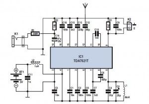 FM Radio Receiver Circuit with IC TDA 7012T - Electronic Circuit Crystal Radio, Electronic Circuit Board, Function Generator, New Electronic Gadgets, Fm Radio Receiver, Volt Ampere, Electric Circuit, Electronic Schematics, Ac System