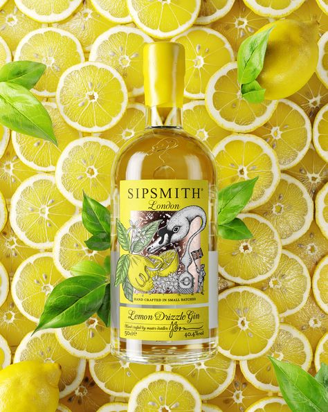 Sipsmith Gin, Interior Graphic Design, 3d Coat, Alcohol Design, Work Hacks, Work Hack, Gin Brands, Gin Bottle, Lemon Drizzle