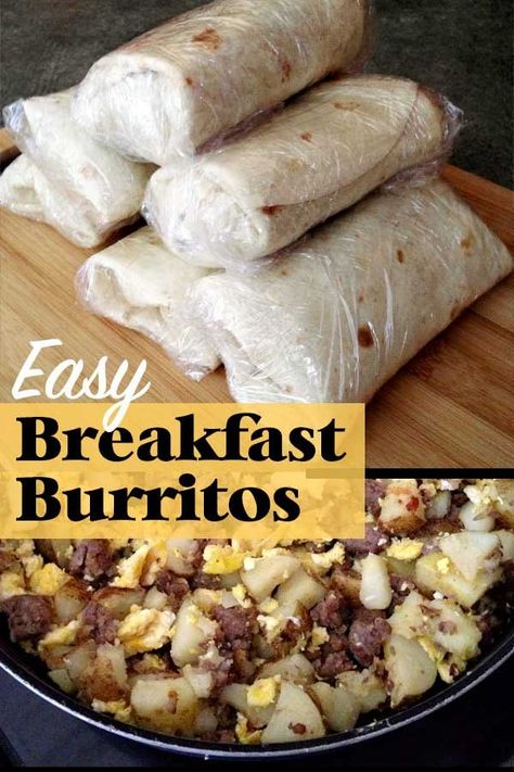 Easy Breakfast Burritos, Breakfast Burritos Recipe, Frozen Breakfast, Burritos Recipe, Freezer Breakfast, Delicious Breakfast Recipes, Breakfast Meal Prep, Breakfast Burritos, Breakfast Brunch Recipes