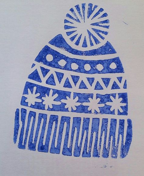 Linocut Prints Christmas, Lino Cut Christmas Cards, Linocut Christmas Cards Ideas, Christmas Linocuts, Winter Linocut, Christmas Lino Print Ideas, Lino Christmas, Christmas Linocut, Linocut Christmas