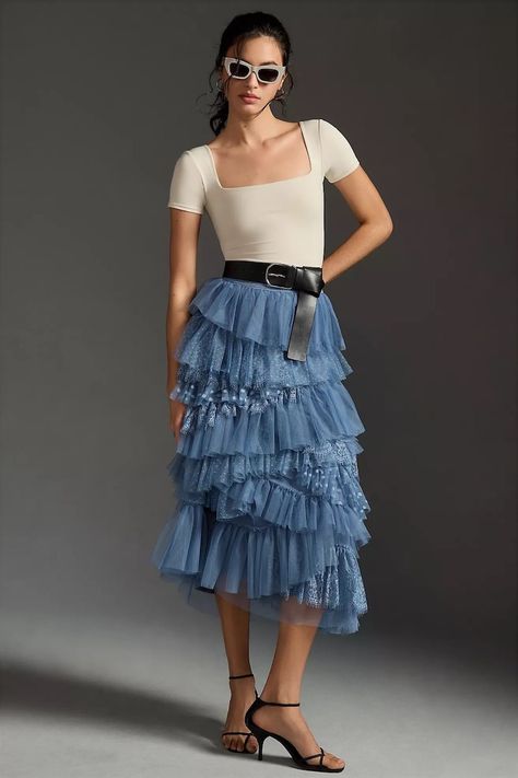 How to Wear a Tulle Skirt - Life with Mar Tulle Midi Skirt, Bhldn Weddings, Black Fits, Petite Size, Chic Outfits, Tulle Skirt, Midi Skirt, Anthropologie, Style Inspiration