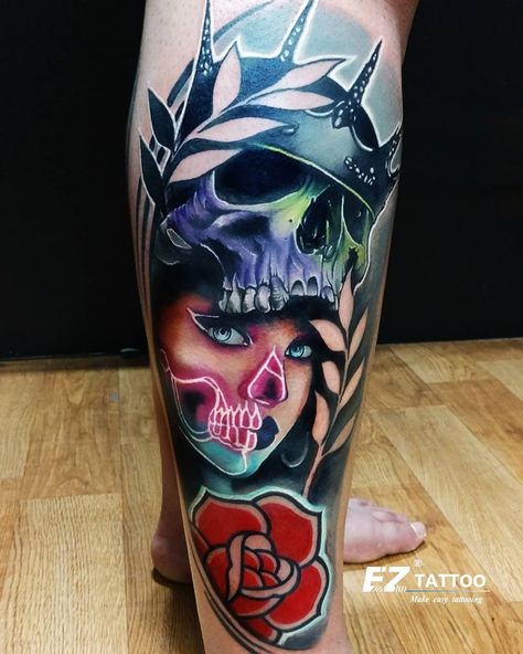 Tattoo artist Vinni Mattos Chicanas Tattoo, Colored Tattoo Design, Full Tattoo, Girl Face Tattoo, Incredible Tattoos, Tatuaje A Color, Tattoo Kits, Tattoo Set, Cover Up Tattoos