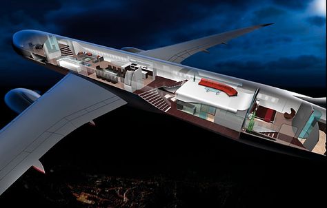 This unique interior design conceived for approximately 20 passengers - the Boeing 787 Dreamliner is transformed into a superlative mobile working and living space. Boeing Business Jet, Private Jet Interior, Luxury Helicopter, Boeing 787 Dreamliner, Luxury Jets, Private Aircraft, Luxury Private Jets, Aircraft Interiors, Private Plane