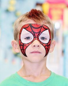 Kids Face Painting Easy, Face Paint Party, Carnaval Make-up, Easy Face Painting Designs, Halloween Face Painting, Festival Face Paint, Face Painting For Boys, Christmas Face Painting, Spiderman Face