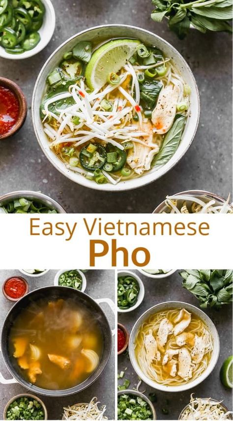 Healthy Asian Soup, Beef Pho Recipe Easy, Pho Recipe Chicken, Easy Beef Pho, Pho Broth Recipe, Pho Soup Recipe Easy, Pho Recipe Easy, Beef Pho Soup Recipe, Healthy Pho