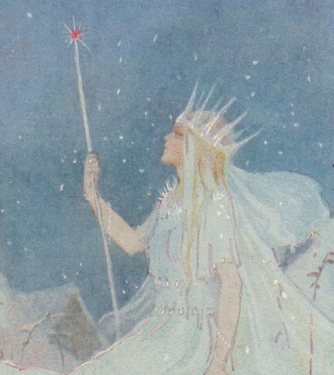 Snow Queen  c1920 Margaret Tarrant Winter Fairy Illustration, Winter Fairy Aesthetic, Vintage Fantasy Art, Winter Fae, Winter Fairies, Margaret Tarrant, Lizzie Hearts, The Snow Queen, Snow Maiden