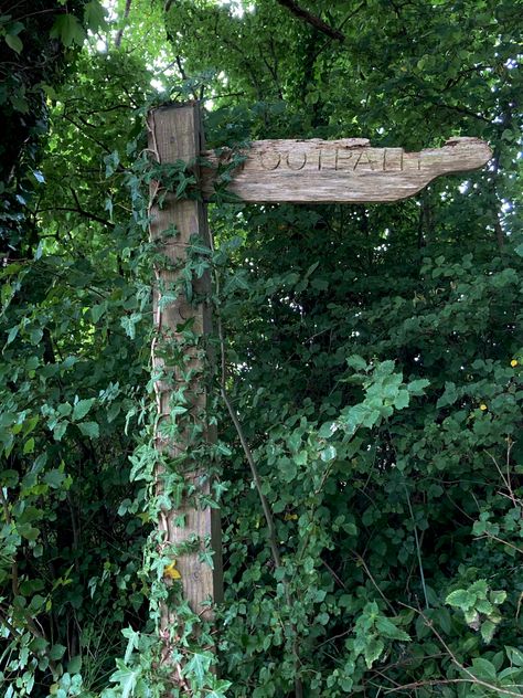 overgrown forest, old sign, countryside Tlou Tattoo, Overgrown Forest, Introvert Aesthetic, Moss Fairy, Overgrown Garden, Zoo Architecture, Dark Garden, Beauty And The Beast Theme, Dark Naturalism