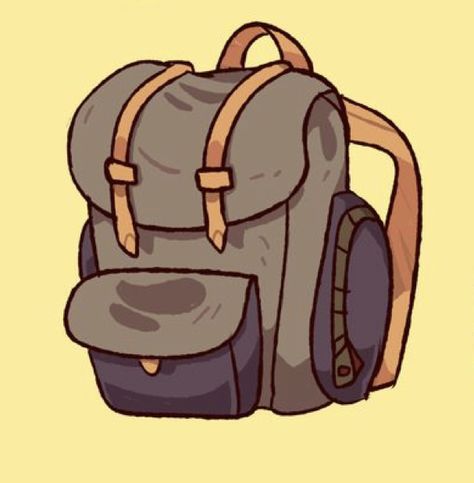 Backpack Sketch Drawing, Backpack Art Reference, Backpack Drawing Ideas, Open Backpack Drawing, Anime Backpack Drawing, Backpack Pose Reference Drawing, Cartoon Backpack Drawing, Backpack Drawing Reference, Backpack Pose Reference