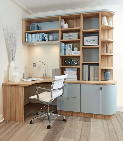 Modern Study - Neville Johnson Tuscan Column, Study Storage, Curved Cabinets, Study Table Designs, Modern Study, Study Room Design, Interior Design Per La Casa, Small Home Offices, Free Brochure