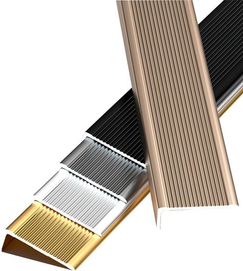 Rubber stair nosings are rubber strips that are attached to the stairway’s leading edge. Aluminium Stair Nosing gives durability and support and fit practically any staircase. They can be installed on wood, tile, or laminate staircases. On the stair edge, noses can be bullnoses or edge trims, or they can be solid strips. Stairs Edge, Metal Stairs, Stair Nosing, Wood Tile, Staircases, Laminate, Stairs, Tile, Wood