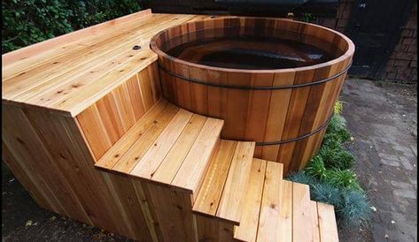 Diy Woodfired Hottub, Large Stock Tank, Hot Tub Plans, Stock Tank Hot Tub, Wood Fired Hot Tub, Diy Stock Tank, Cedar Hot Tub, Diy Hot Tub, Stock Tank Pool