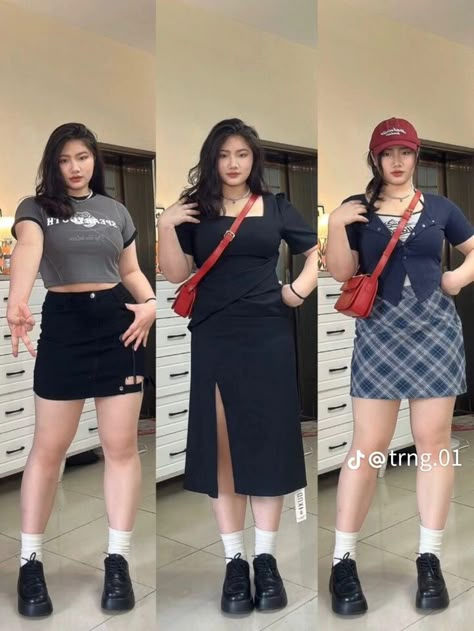 Chubby Fashion Outfits Korean, Chubby Outfit Ideas, Curvy Casual Outfits, Simple Style Outfits, Fashion Kawaii, Girl Fashion Style, Chubby Fashion, Pastel Fashion, Everyday Fashion Outfits