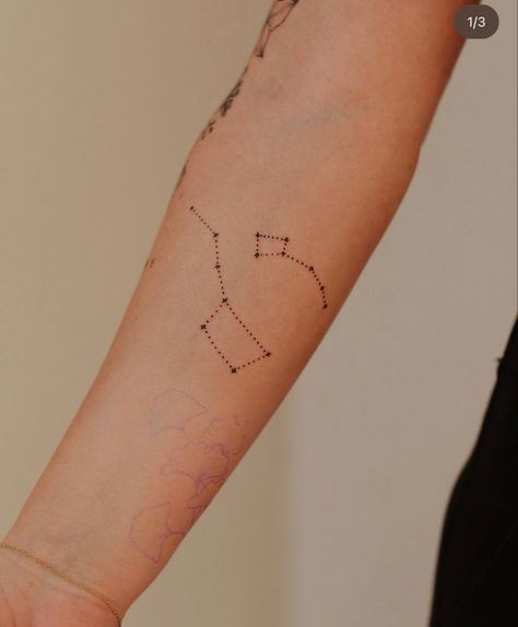 Big And Small Dipper Tattoo, Small Dipper Tattoo, Big Dipper Tattoo Ideas, Big Dipper Constellation Tattoo, Matching Constellation Tattoo, Astronomer Costume, Big Dipper Little Dipper Tattoo Sisters, Big And Little Dipper Tattoos, Ursa Major And Minor Tattoo