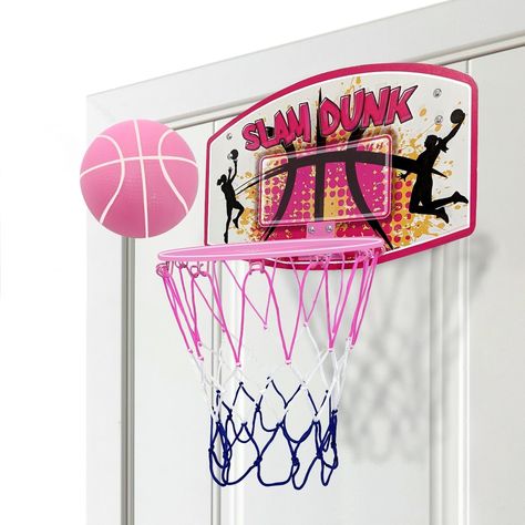 PRICES MAY VARY. 🏀 SHOOT HOOPS AT HOME - Our portable basketball game is designed to be installed over most household doors. Its gorgeous feminine pink design is perfect for any little girl's play or bedroom! 🏀 SPACE-SAVING FUN - Who says you need to have a lot of floor space to shoot hoops? This over the door basketball hoop doesn't need much room. Simply fold it up and out of the way after use. 🏀 EASY TO ASSEMBLE - You can put together this mini basketball hoop for door in 5 minutes. Just a Basketball Hoop In Bedroom, Happy Emoticon, Basketball Toys, Hoop Games, Indoor Basketball Hoop, Girl Basketball, Basketball Games For Kids, Basketball Room, Mini Basketball Hoop