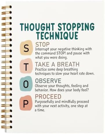 Amazon.com : hold fizz Mental Health Journal Notebooks,Mental Health Gifts,Therapist Gifts,Counselor Gifts,Therapy Notebook,Thought Stopping Technique Hardcover Spiral Notebook 5.5x8.3 : Office Products Thought Stopping, Thought Stopping Techniques, Therapy Notebook, Health Gifts, Cognitive Therapy, Counselor Gifts, Gratitude Journal Prompts, Health Journal, Therapist Gifts