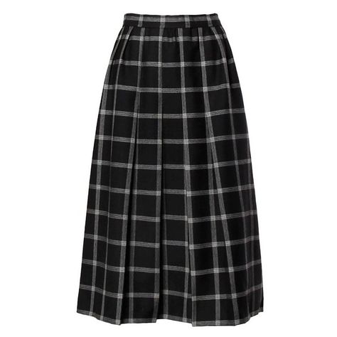 Skirts Plaid, Vintage Wool Skirt, Long Plaid Skirt, Black Plaid Skirt, White Plaid Skirt, White Knee Length Skirt, Skirts Vintage, Plaid Wool Skirt, Skirt Wool