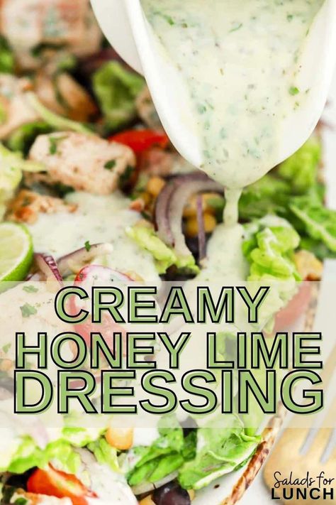 Mexican Chicken Salad Recipe, Honey Lime Dressing Recipe, Mexican Salad Dressings, Mexican Chicken Salad, Mexican Grilled Chicken, Lime Salad Dressing, Honey Lime Vinaigrette, Salad For Summer, Chicken Salad Dressing