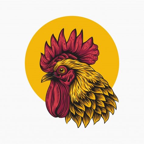 Aesthetic Chicken, Chicken Aesthetic, Rooster Vector, Cartoon Rooster, Rooster Tattoo, Rooster Logo, Chicken Drawing, Chicken Logo, Chicken Illustration