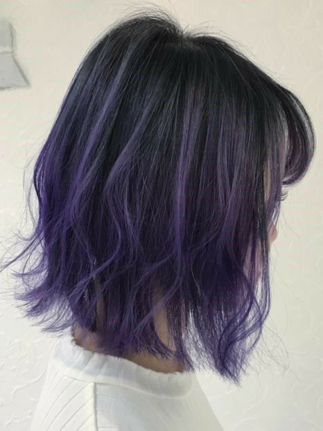 Unique Hair Color Ideas, Hair Color 2024, Unique Hair Color, Lowlights Highlights, Short Purple Hair, Short Dyed Hair, Dyed Hair Purple, Japanese Hair, Hair Color Unique