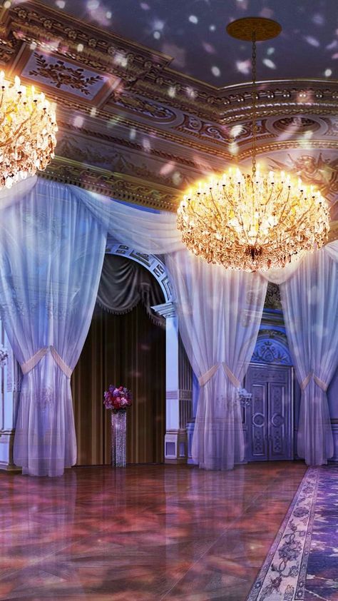 Salão do palacio Anime Ballroom Background, Ball Room Background, Gala Background, Ballroom Wallpaper, Gala Wallpaper, Cinderella House, Fantasy Ballroom, Ballroom Background, Art In Architecture