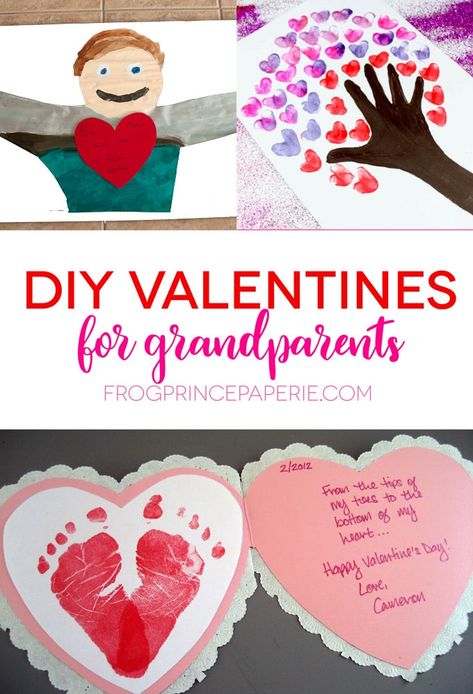 DIY Valentines for Grandparents Valentines For Grandparents, Toddler Valentine Cards, Kids Diy Valentines, Grandparents Valentines, Baby Valentines Gifts, Valentine Gift For Dad, Toddler Valentine Crafts, Valentines Diy Kids, Valentines Day Cards Diy