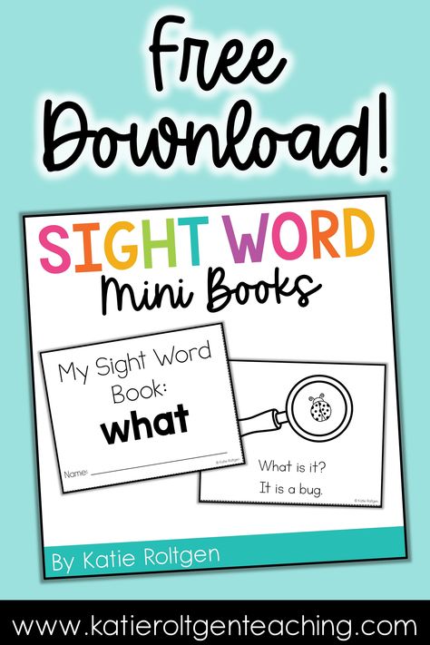 Sight Word Mini Books are a fun and practical tool for practicing sight words. Here's a free sample of one of my more than 50 sight word mini books. They're perfect for kindergarten! Sight Word Mini Books Free, Printable Sight Word Books, Sight Word Journal Kindergarten, Montessori Sight Words Free Printable, Sight Word Readers Free Printable, Free Sight Word Books, Pre K Sight Words Activities, Sight Words Preschool Printables Free, Sight Word Books Free Printable