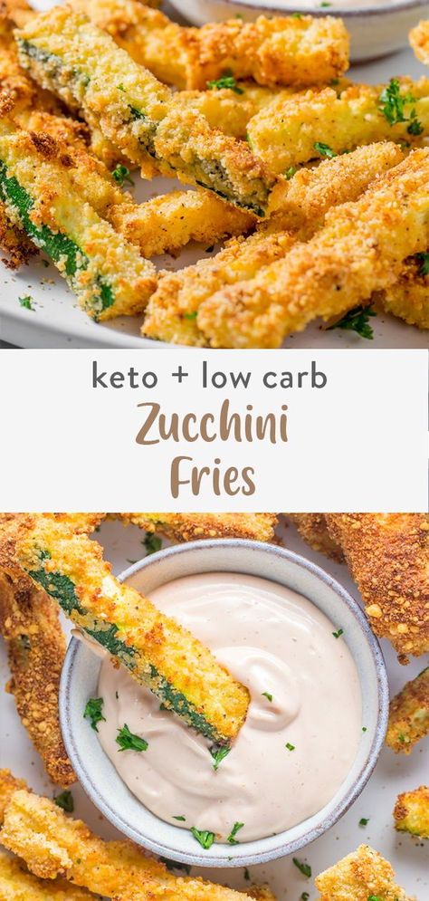 Keto Air Fryer Zucchini Fries, Air Fryer Zucchini With Parmesan, Keto Pork Rinds Recipes, Pork Rind Recipes Keto, Keto Zuchini Recipes, Zucchini Flour Recipes, Keto Zucchini Parmesan, Keto Pescatarian Recipes, Zucchini Fries Oven