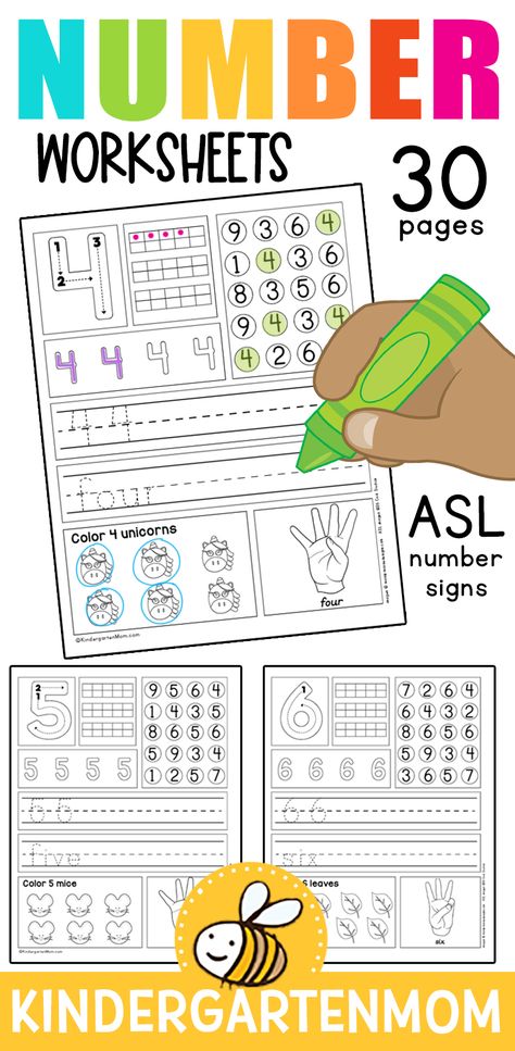 Grade 1 Activities Free Printables, Math Writing Kindergarten, Teaching Numbers 1-5, Free Printable Counting Worksheets, Maths For Preschoolers Activities, How To Write Numbers Kindergarten, Pre K Numbers Free Printable, Kindergarten Math Worksheets 1-10, Number Tracing Activities