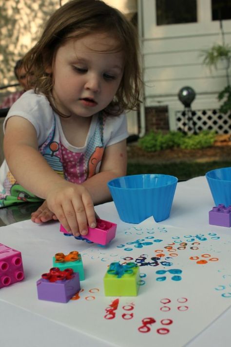 lego 2 Painting With Legos Preschool, Different Ways To Paint, Lego Painting, Lego Camp, Used Legos, Building Crafts, Activities For All Ages, Vbs 2023, Lego Club