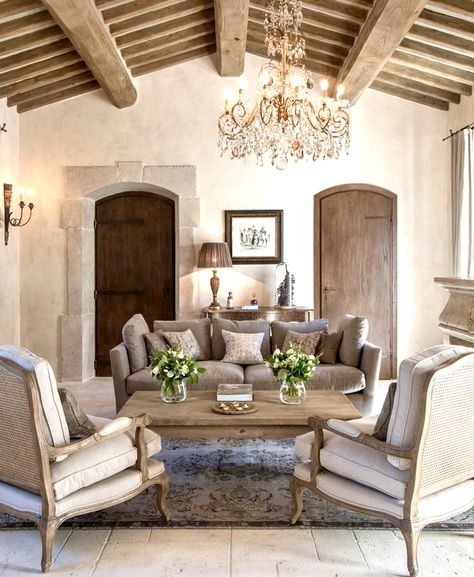 Cozy Home Aesthetic Living Room, Old World Decor French Country, Limewash Stone, Rustic French Country Living Room, Airbnb Studio, Nashville Decor, Cozy Home Aesthetic, Borgo Santo Pietro, Audrey Rose