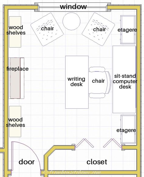 Office Sitting Room Combo, Feng Shui Office Layout, Home Office Layout Ideas, Small Office Layout, 2023 Apartment, Office Layout Plan, Office Decoration Ideas, Blue Home Offices, Office With Fireplace