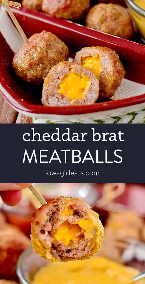 Gluten Free Appetizer Recipes, Homemade Bratwurst, Cheddar Meatballs, Sausage Appetizer Recipes, Gluten Free Appetizer, Gluten Free Recipes Appetizers, Ground Beef Meatballs, Easy Dipping Sauce, Tailgate Recipes