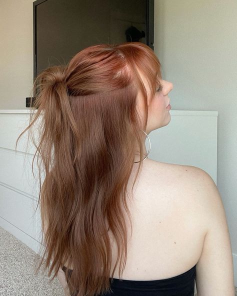 Waves with a bun Half Up Half Down Braid With Curtain Bangs, Shaggy Half Up Half Down, Cute Half Yo Half Down Hairstyles, Long Hairstyles With Bangs For Wedding, Hairstyles With Bangs Half Up Half Down, Half Up Half Down Hairstyles Wolfcut, Prom Hair With Bangs Half Up, Wedding Hairstyles With Bangs Updo, Bridesmaid Hairstyles Half Up Half Down With Bangs