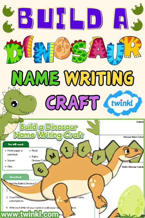 Build A Dinosaur Name Writing Craft Build A Dinosaur, Dinosaur Name, Small Group Activities, 5th Grade Classroom, Writing Crafts, Pre Kindergarten, A Dinosaur, Building For Kids, Name Writing