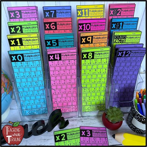 Interactive Multiplication Activities, Multiplication Key Words, Multiplication Help For 3rd Grade, Multiplication Strategies Activities, Math Facts Multiplication, Multiplication Table Classroom Decor, Multiplication Timed Tests Free, Tracking Multiplication Facts Bulletin Boards, Multiplication Challenge 3rd Grade