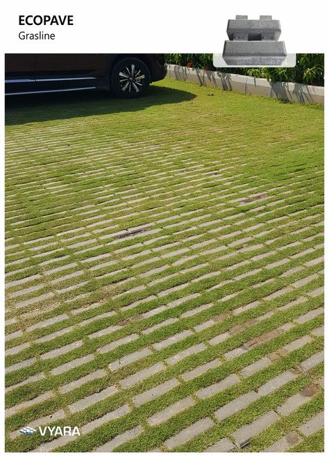 Grass Parking Lot, Grasscrete Driveways, Grass Driveway Ideas, Turfstone Pavers, Grid Pavers, Grass Pavers Driveway, Green Driveway, Green Parking, Grass Paving