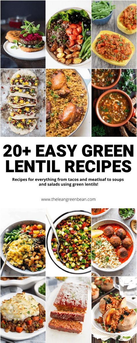 20+ Healthy Green Lentil Recipes 6 Vegetarian Lentil Recipes Healthy, Green Lentil And Rice Recipes, Green Lintel Recipes, Lentil Spinach Recipes, Easy Green Lentil Recipes, Green Lentils Recipe Easy, Lintels Recipes, Recipes With Green Lentils, Mediterranean Diet Lentil Recipes