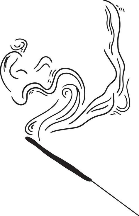 Incense smoking, burning incense stick, engraving sketch vector illustration. A black-and-white hand-drawn image. Incense stick vector graphics. Smoker Drawings, Incense Illustration, Incense Drawing, Incense Tattoo, Agarbatti Packaging, Scent Sticks, Stick Drawings, Stick Art, Burning Incense