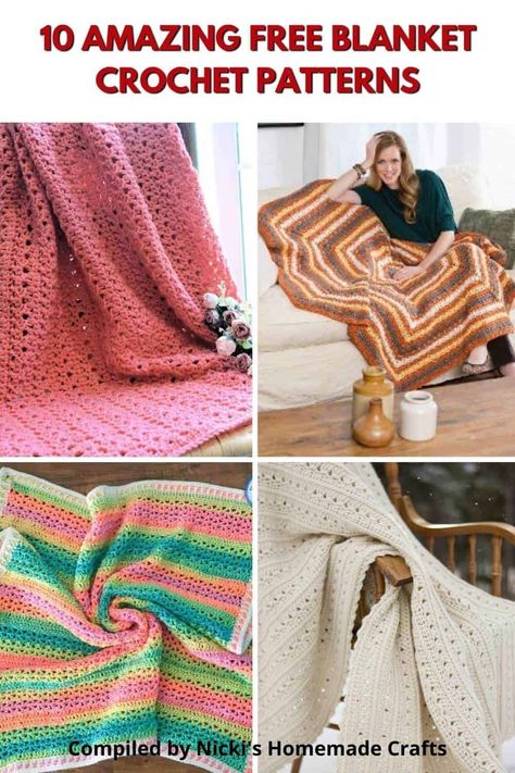 This amazing collection has 10 Free Crochet Blanket Patterns all using Red Heart Super Saver Yarn. Free Crochet Patterns For Afghans, Red Heart Crochet Patterns, Quick Crochet Blanket, Free Crochet Blanket Patterns, Afghan Crochet Patterns Easy, Crochet Washcloth Pattern, One Skein Crochet, Red Heart Super Saver Yarn, Crochet Throw Pattern